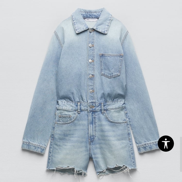 Zara Pants - Zara Short Denim Jumpsuit